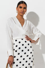 SEXY LINEN DRESSY BLOUSE