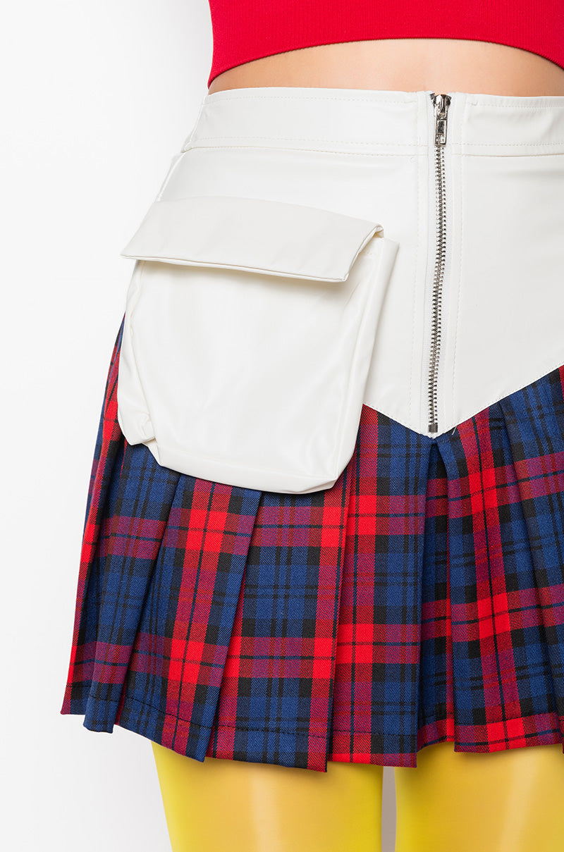 MIX IT ALL PLEATED MINI SKIRT