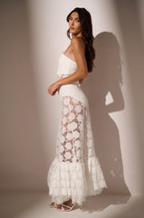 ON AN ISLAND LACE MIDI DRESS