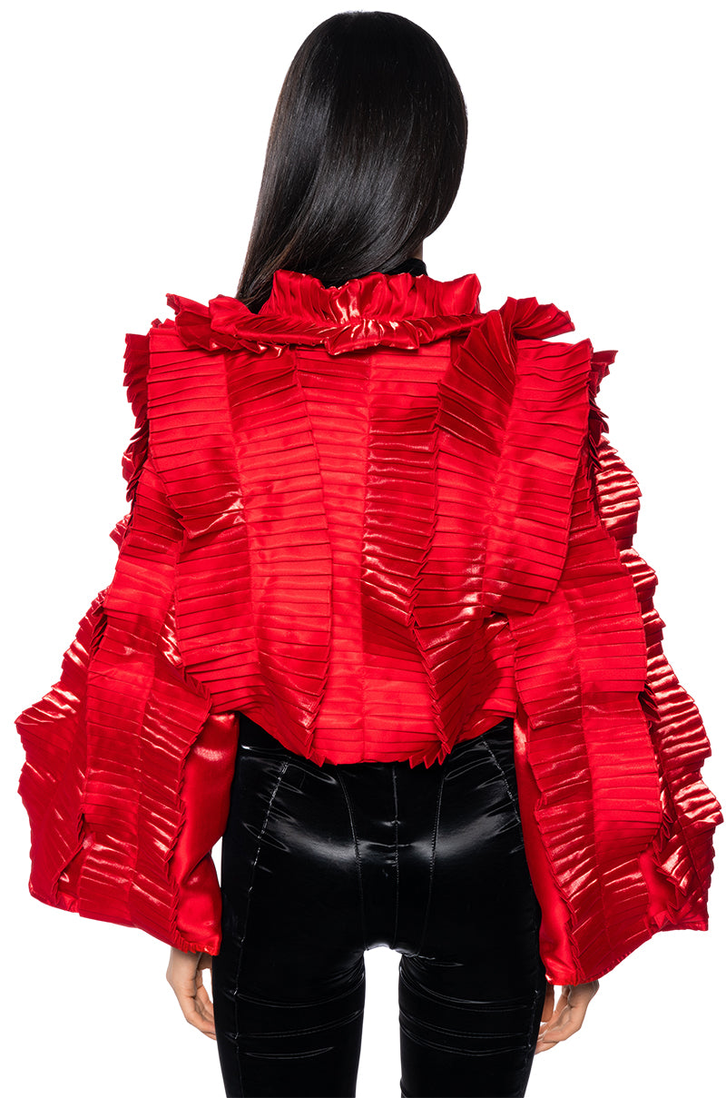 ONE NIGHT RUFFLE ZP UP BOMBER