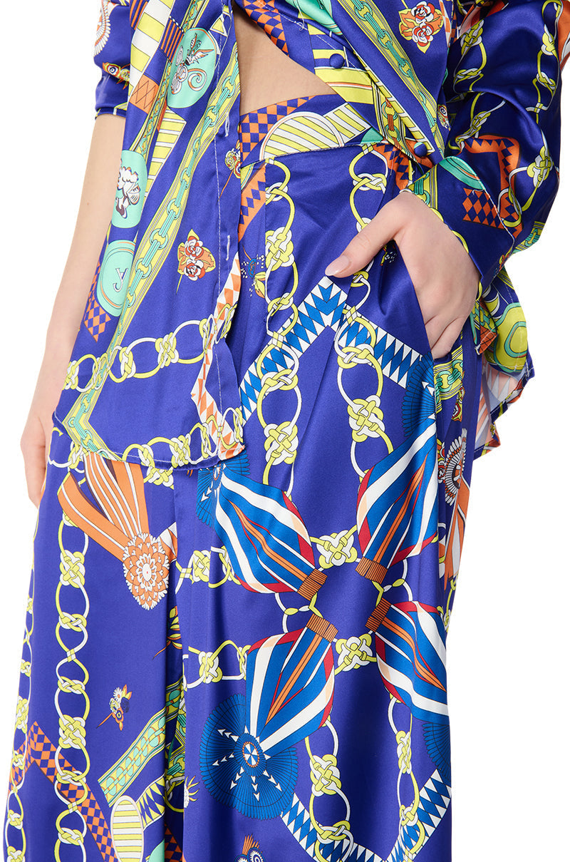 PARISIAN SATIN PRINTED PALAZZO PANT