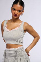 PLAY NICE LACE DETAILED TANK