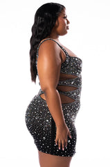 PLUS BADDIE CUT OUT MESH MINI DRESS