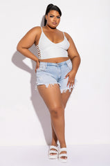 PLUS MAKE IT LAST FOREVER DENIM SHORTS