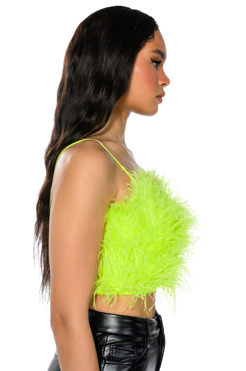REAL OSTRICH FEATHER TOP