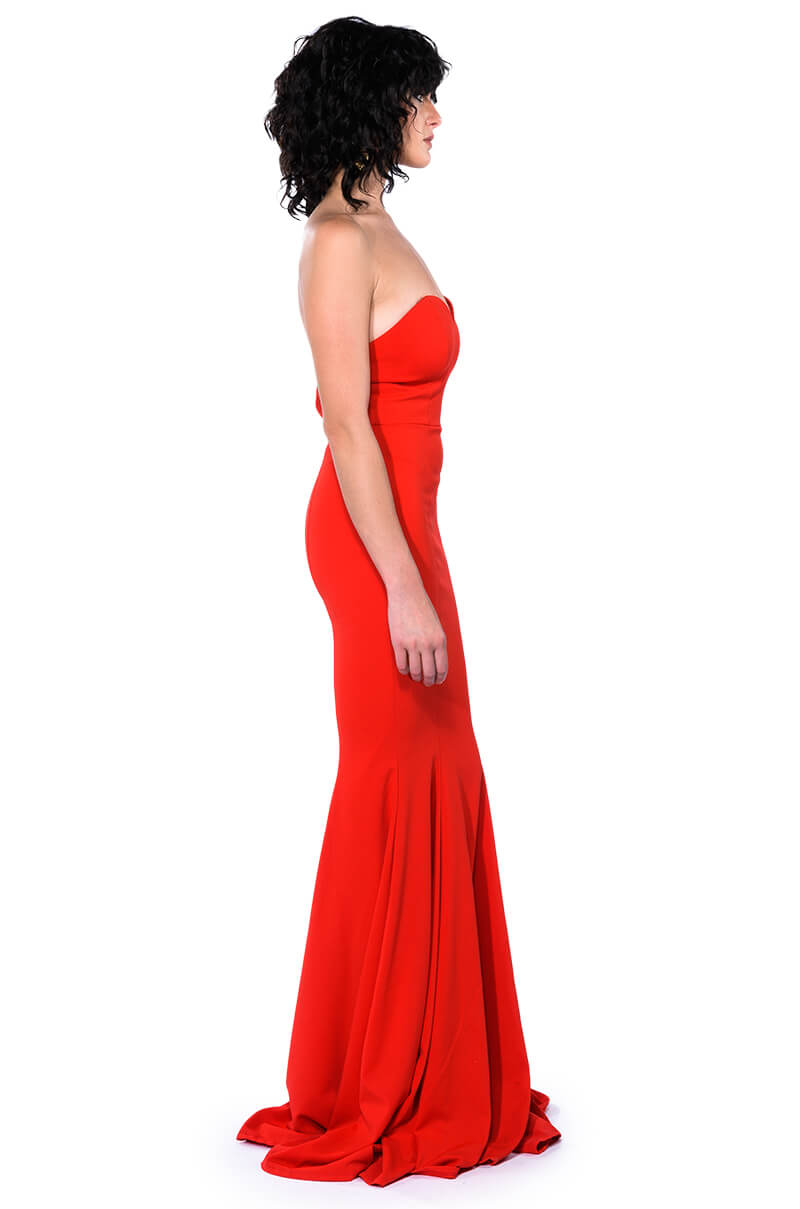 RUN THE WORLD STRAPLESS MAXI DRESS