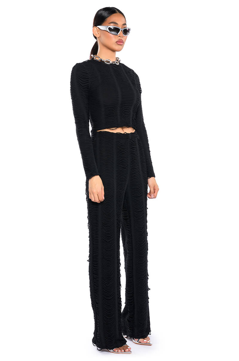RUNNING WITH THE WOLVES TEXTURED PANTS