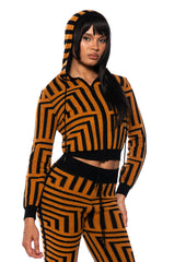 SAVANNAH ORANGE ZIP UP CARDIGAN