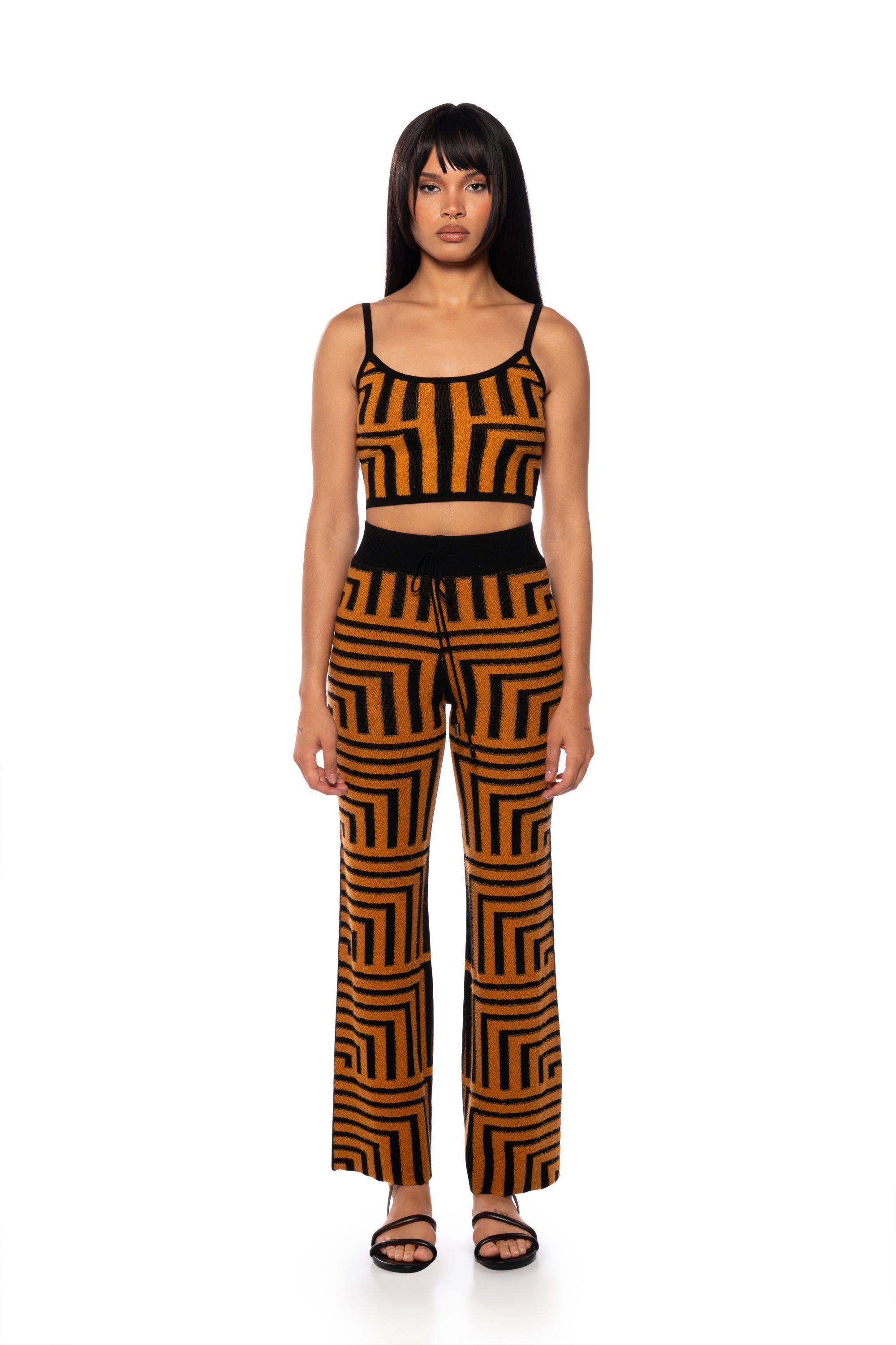 SAVANNAH WIDE LEG ORANGE PANTS