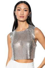 SHE GOT IT CHAINMAIL SLEEVELESS TOP