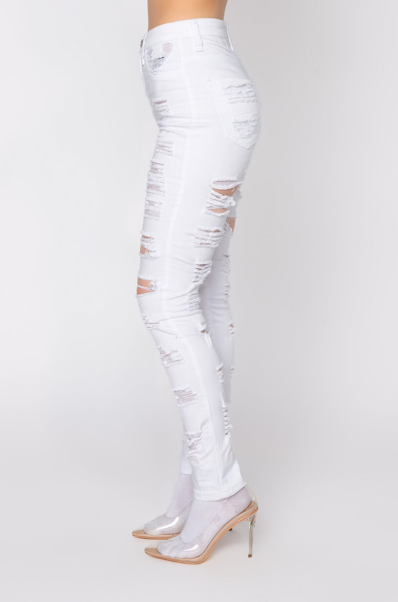 SHOW ME BABY DISTRESSED SKINNY JEANS