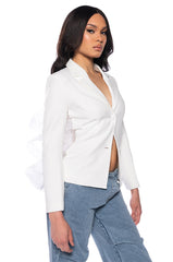 SHOW STOPPER BIRTHDAY RUFFLE BLAZER