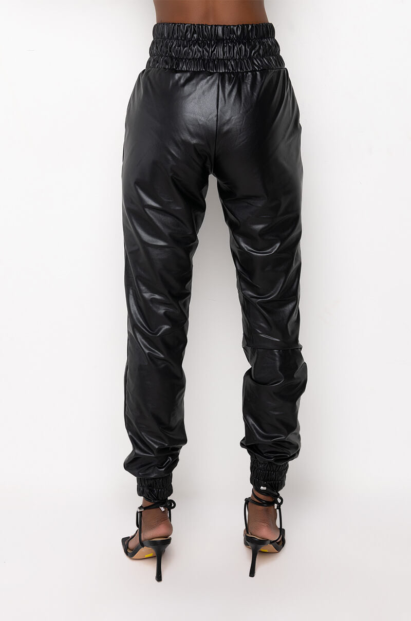 SLIM THICC FAUX LEATHER JOGGER
