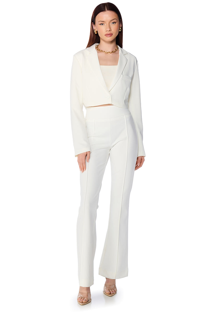 SOFT SPOKEN HIGH WAIST KNIT DRESS TROUSER