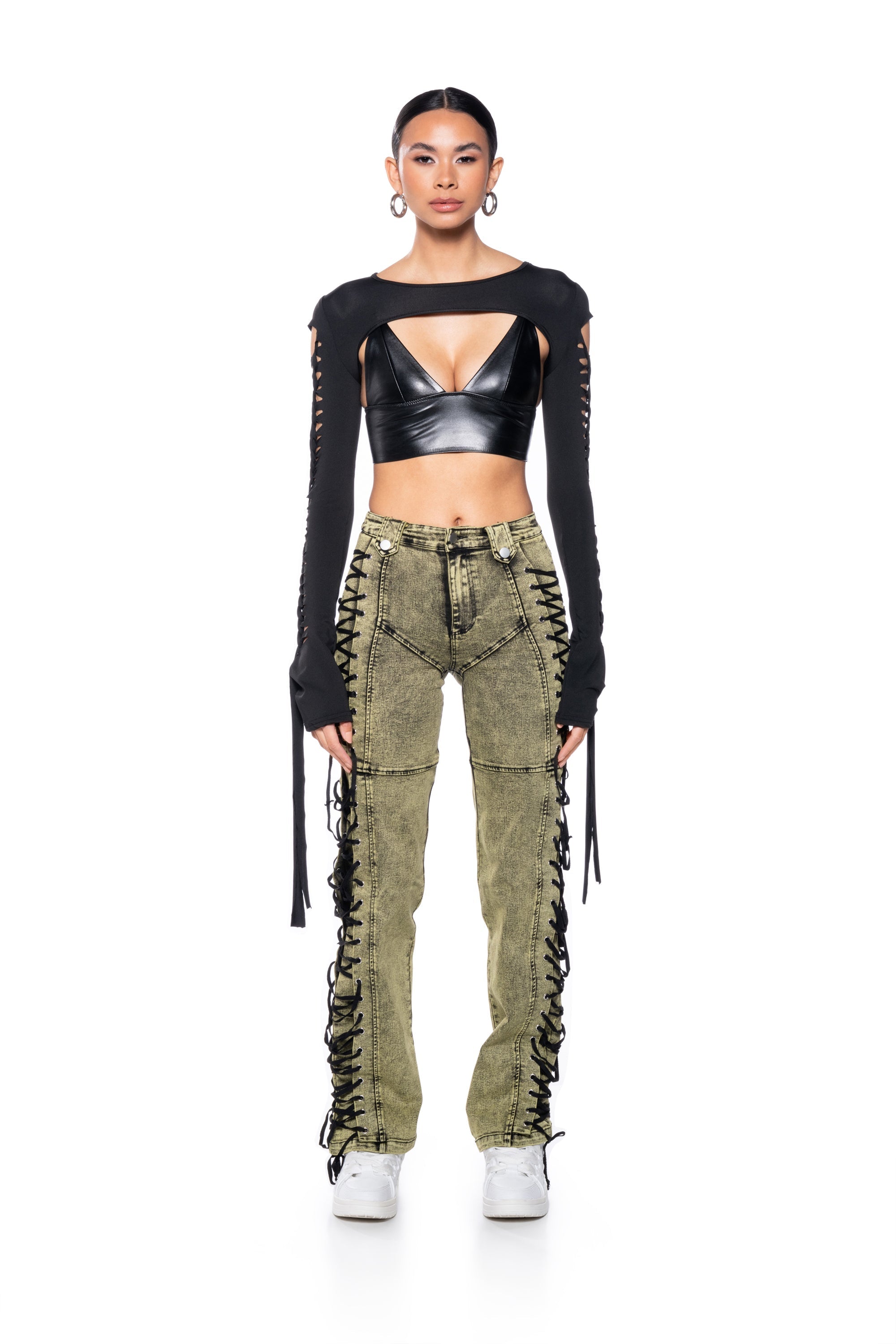 STAND OUT LACED UP JEANS
