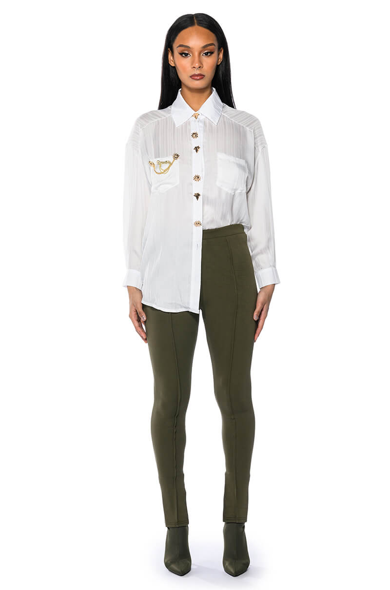 STAY FLY OVERSIZED BUTTON DOWN BLOUSE