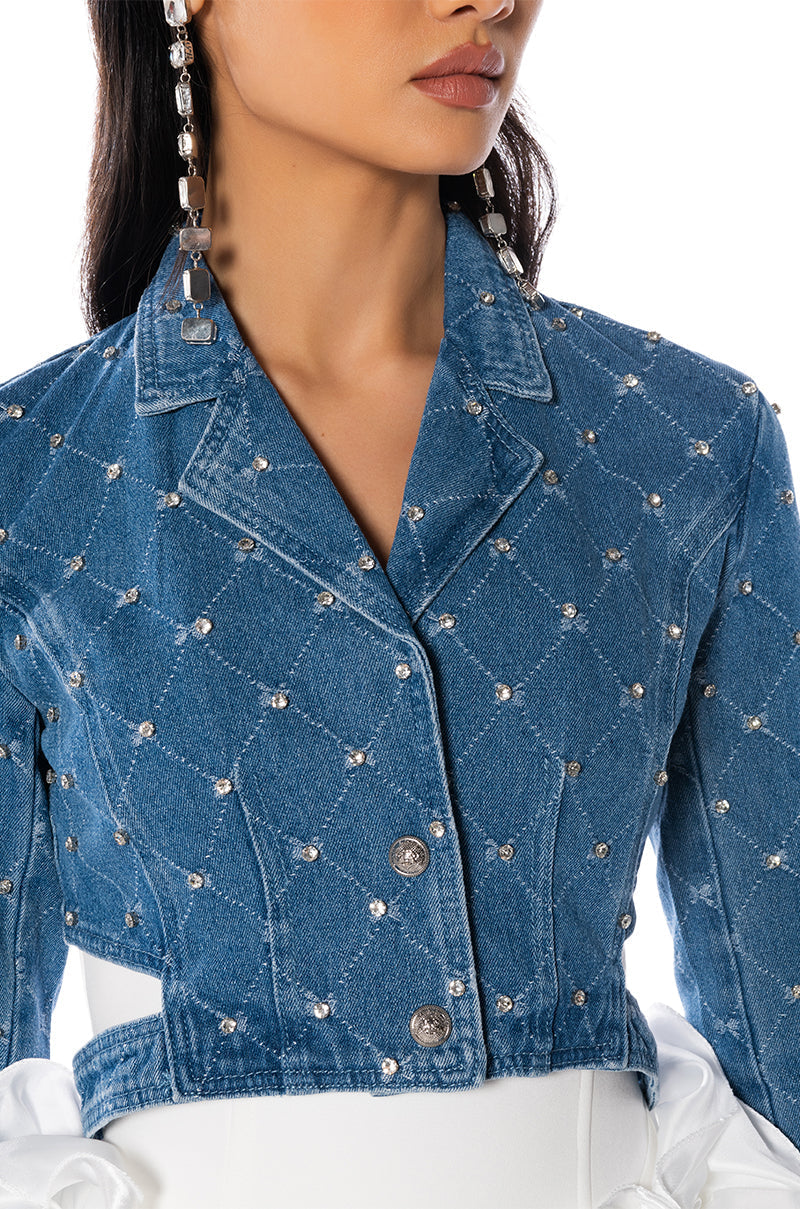STELLA RHINESTONE DENIM JACKET