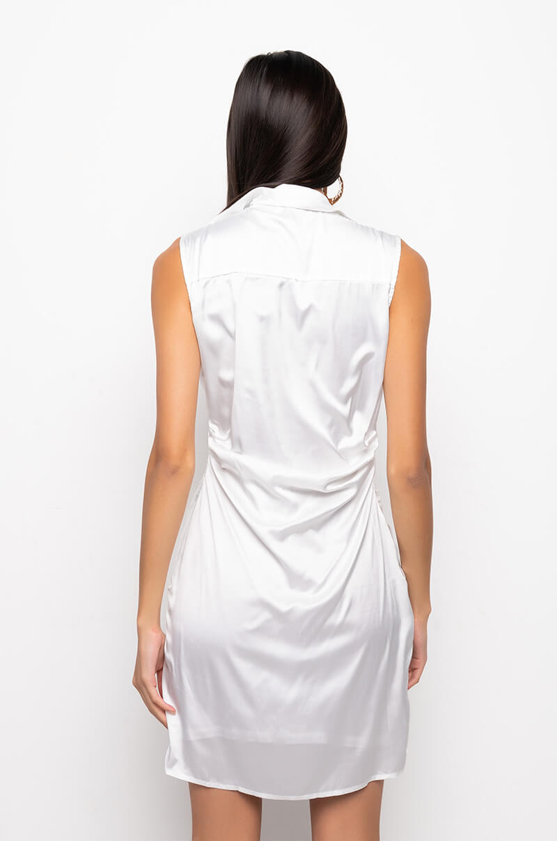 STEP IT UP LOW V MINI DRESS