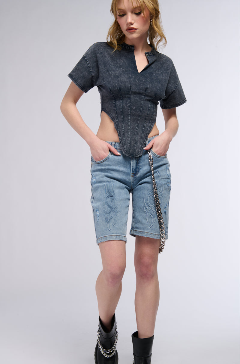 STRAIGHT TO THE DESERT DENIM SHORT
