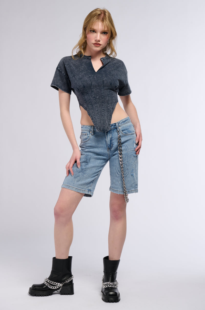STRAIGHT TO THE DESERT DENIM SHORT