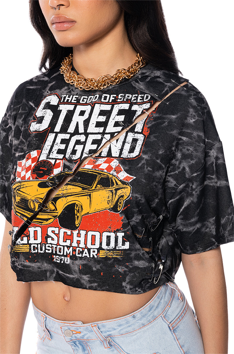 STREET LEGEND CROPPED T SHIRT