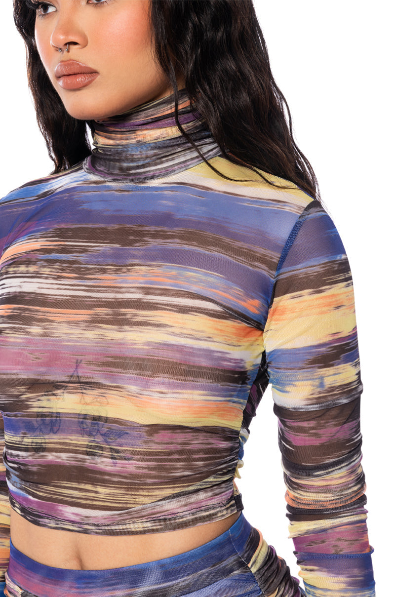 SUNSET DREAMING MESH TOP