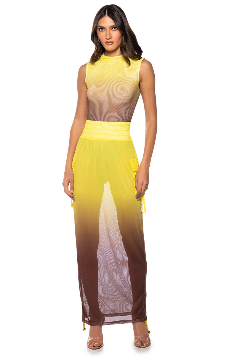 SUNSET OMBRE MESH BODYSUIT