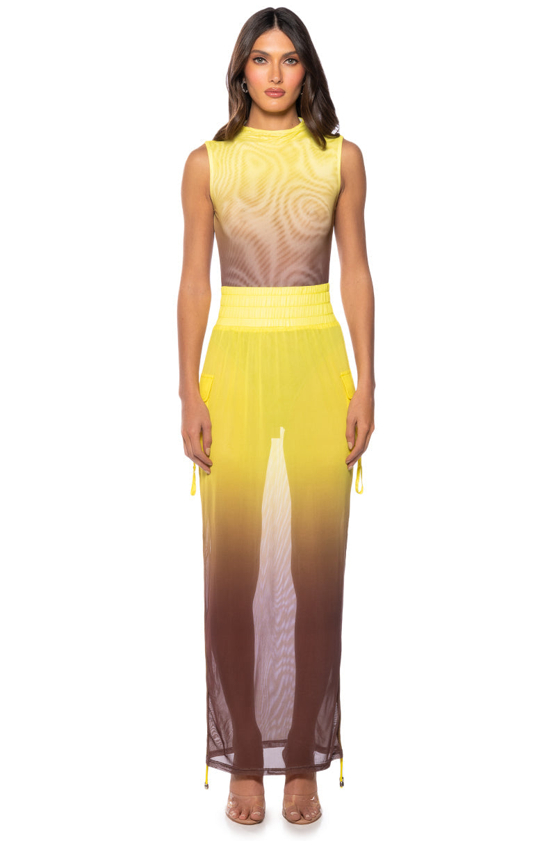 SUNSET OMBRE MESH BODYSUIT