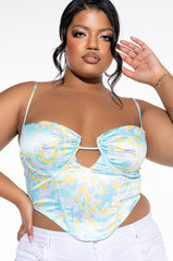 SWEET ESCAPE SATIN BUSTIER TANK