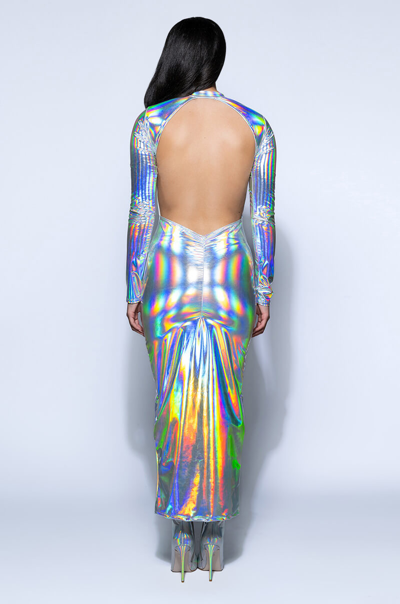TALK ABOUT ME METALLIC MIDI DRESS