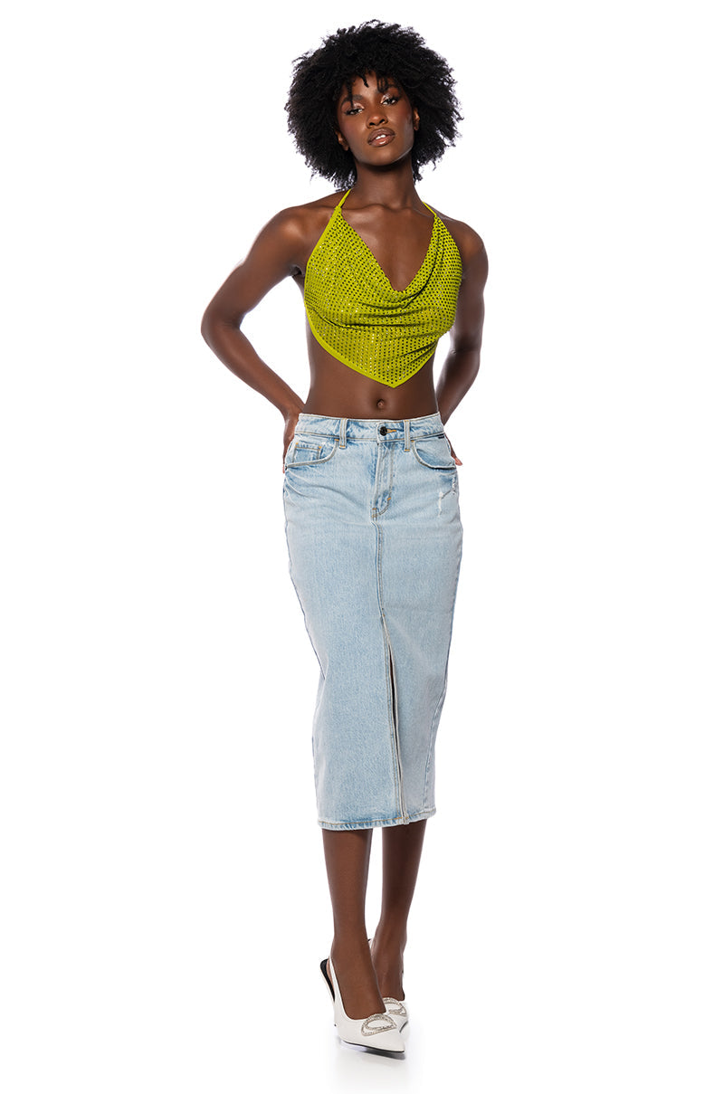 TAMERA RHINESTONE MESH TOP