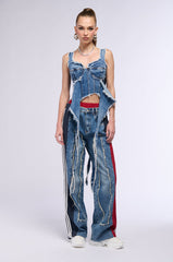 THALIA FRAYED DENIM CORSET