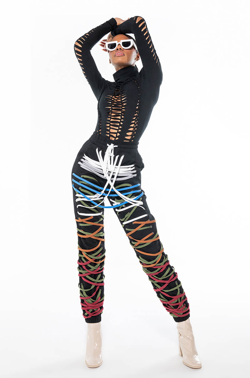 THE CUTOUTS RIB TURTLENECK TOP