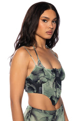 THINK ABOUT ME MESH CORSET TOP