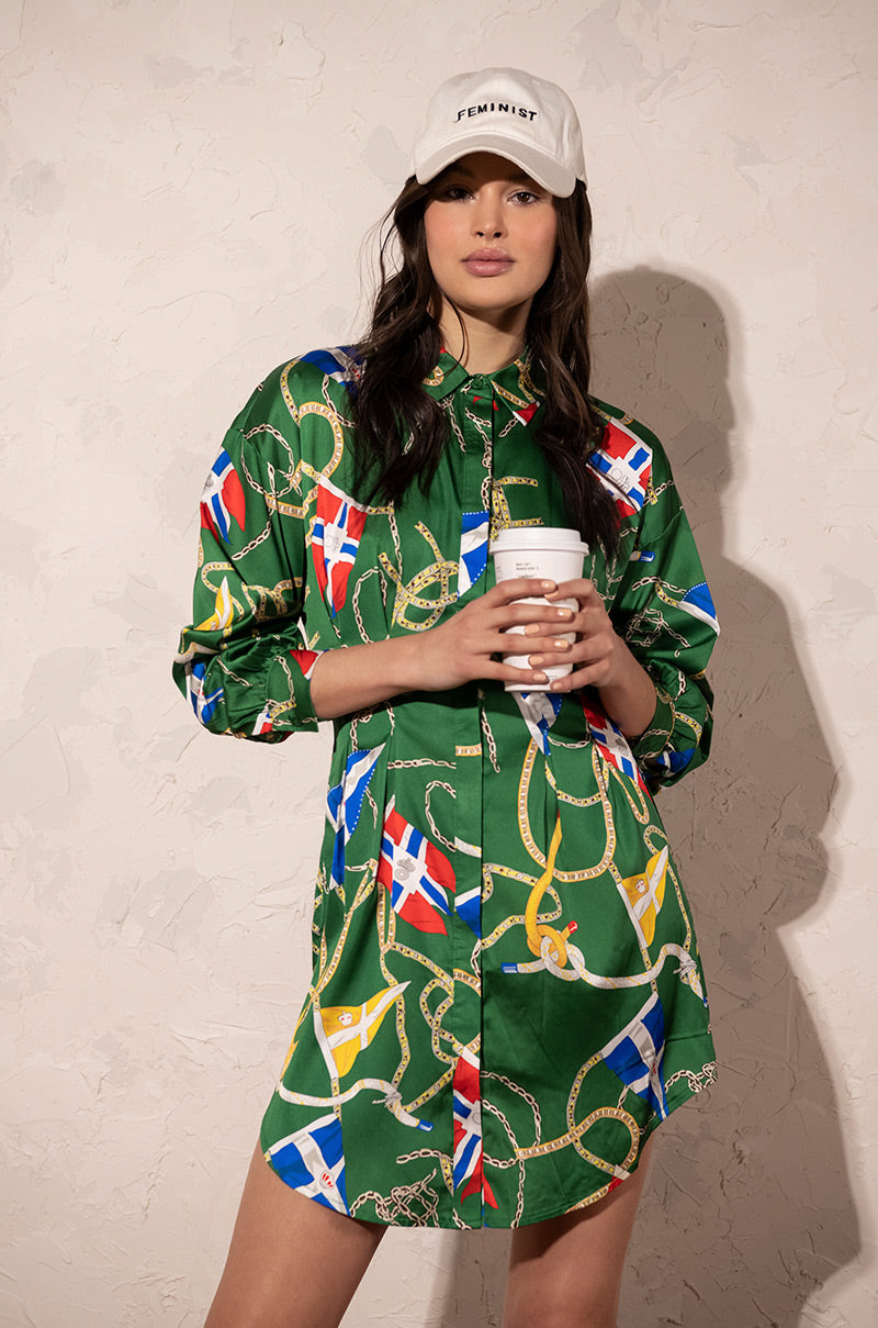 THIS WAY PLEASE BUTTON UP MINI DRESS