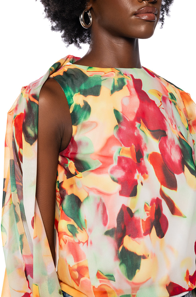 TIE THE KNOT FLORAL BLOUSE