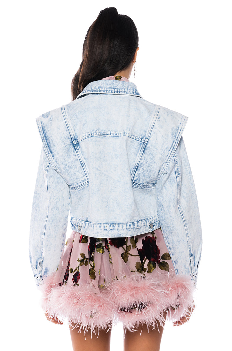 TIME AFTER TIME SHARP SHOULDER DENIM JACKET
