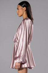 TIME TO DINE LONG SLEEVE MINI DRESS