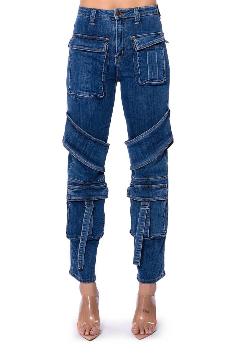 TOO COOL CARGO HIGH WAISTED JEANS