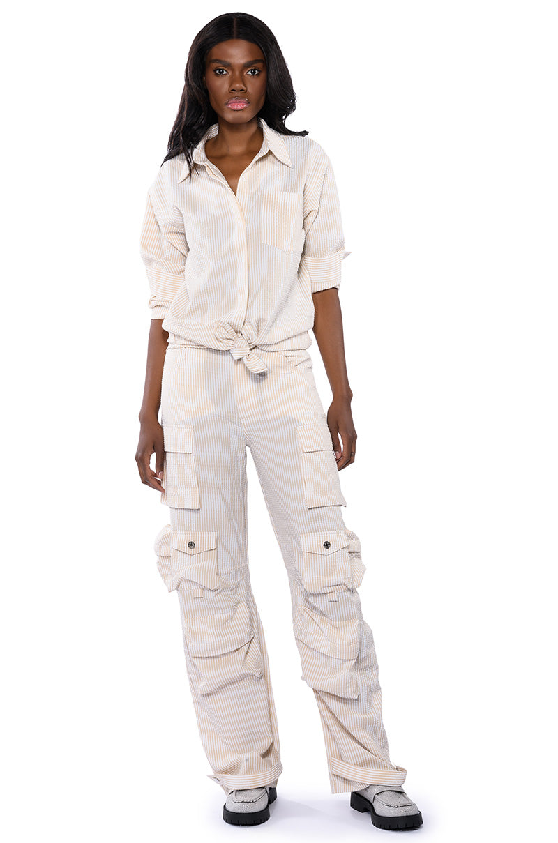 TOTO SEERSUCKER CARGO PANT