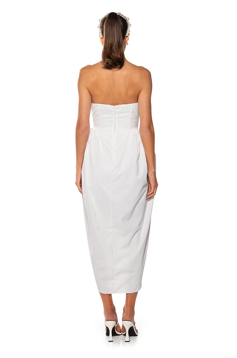 TULIP SKIRT SPAGHETTI STRAP MIDI DRESS