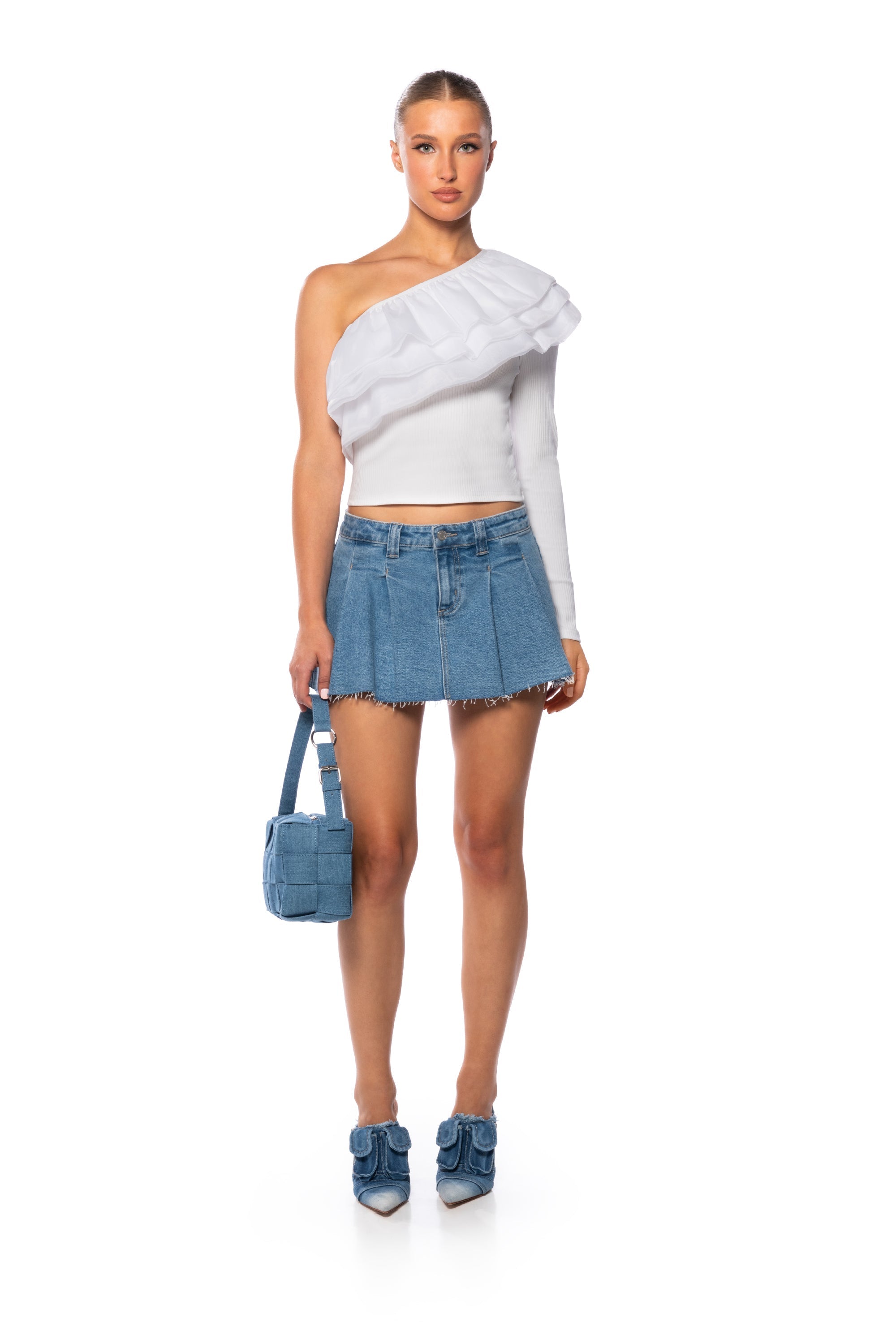 UP IN THE CLOUDS ONE SHOULDER TOP