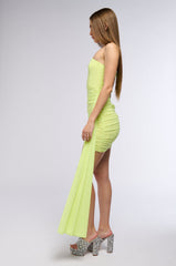 VANESSA RUCHED MESH MINI DRESS