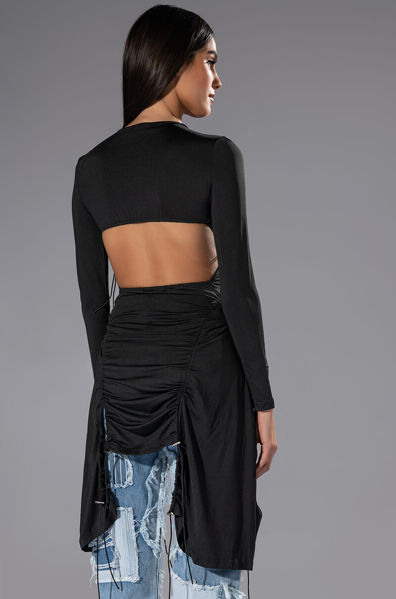 WISH YOU WERE OPEN BACK MINI DRESS