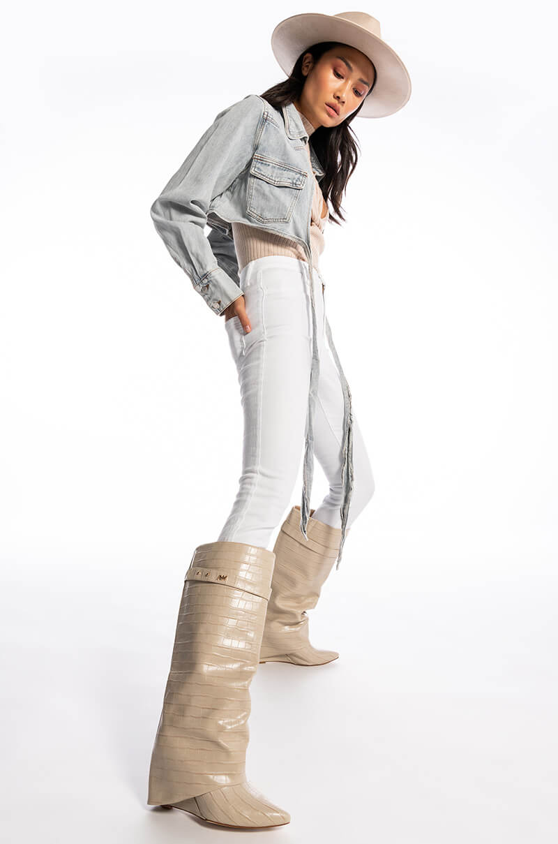 WRAP AROUND DENIM JACKET